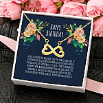 Happy Birthday To You Your Future Will Be Bright Infinity Heart Pendant Necklace