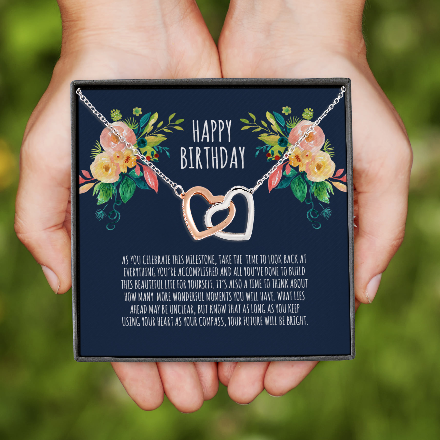 5HP. Birthday Interlocking Hearts Necklace