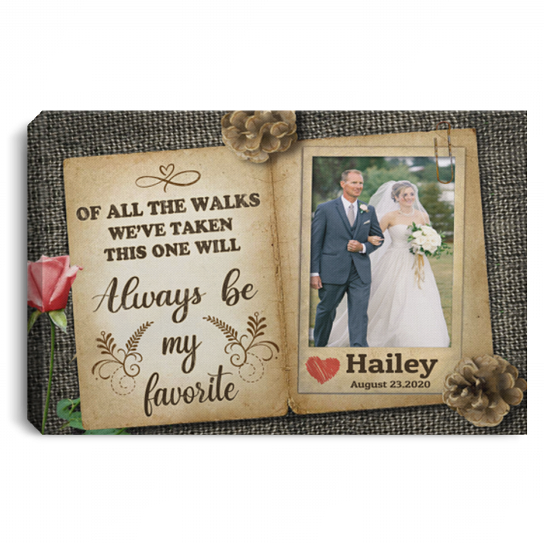 Personalized Photo Father Of The Bride Framed Canvas Prints - Unframed Poster-Decor Wall Art, White, 0.75'' Framed Canvas