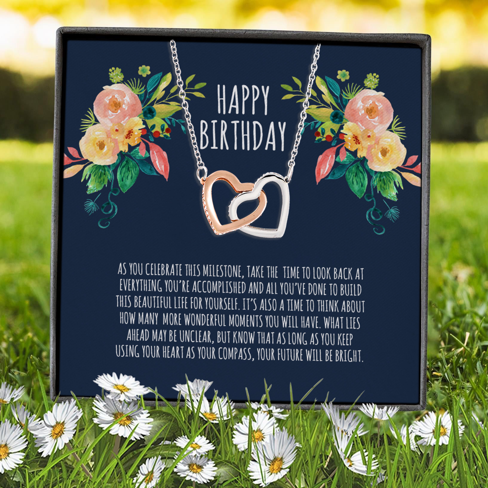 5HP. Birthday Interlocking Hearts Necklace 7