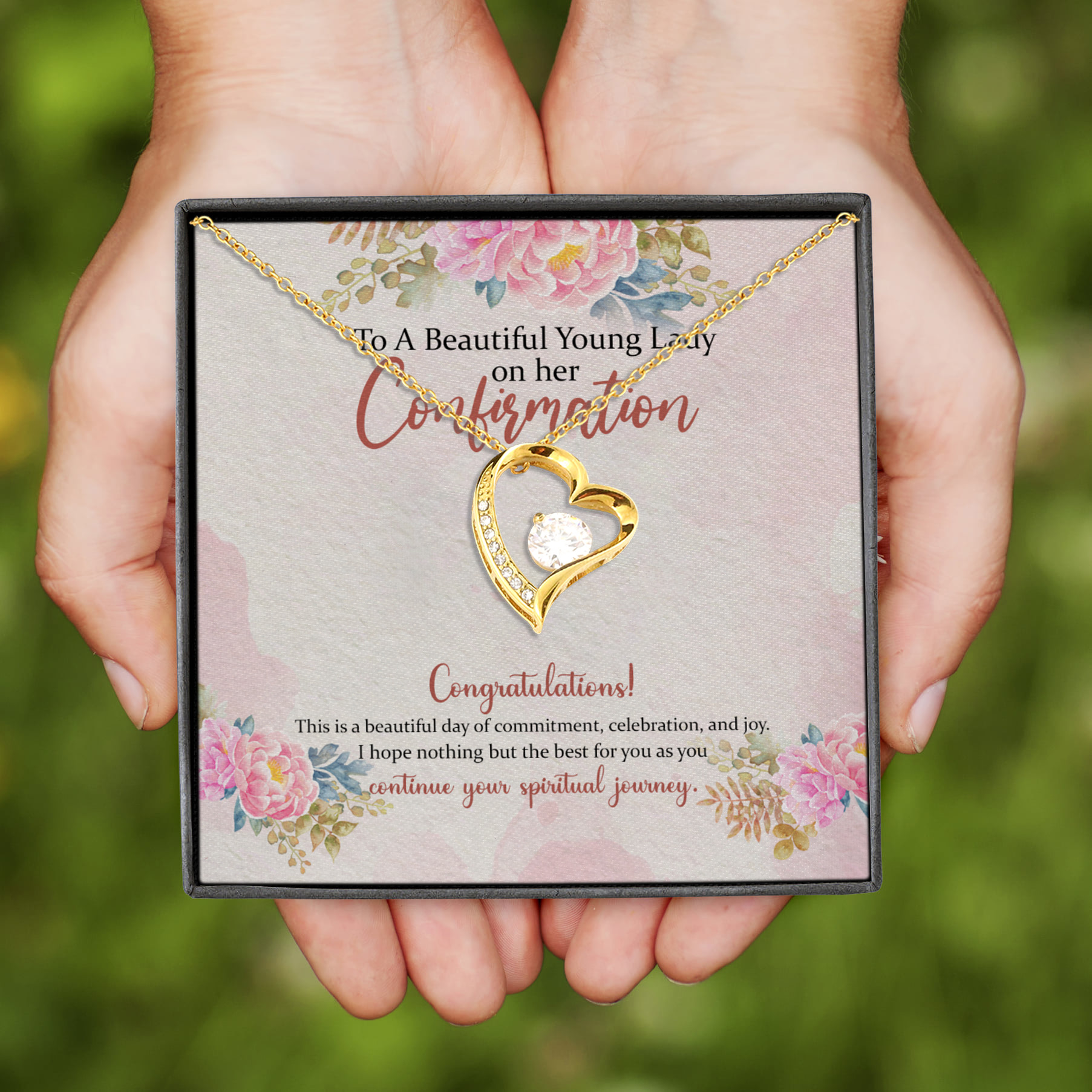 10VT. To A Beautiful Lady On Her Confirmation Forever Love Necklace (Gold)