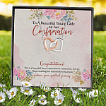 10VT. To A Beautiful Lady On Her Confirmation Interlocking Hearts Necklace 7