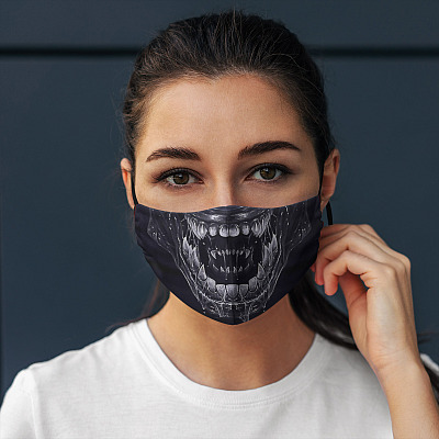 Alternative view of Xenomorph Alien Face Mask Reusable Washable Custom Printed Cloth