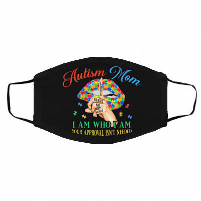 autism mask, Black, Cloth Face Cover – Medium/Large