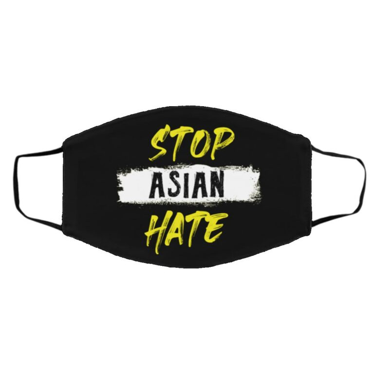 Stop Asian Hate Anti Mask Cover, Black, Cloth Face Cover – Medium/Large