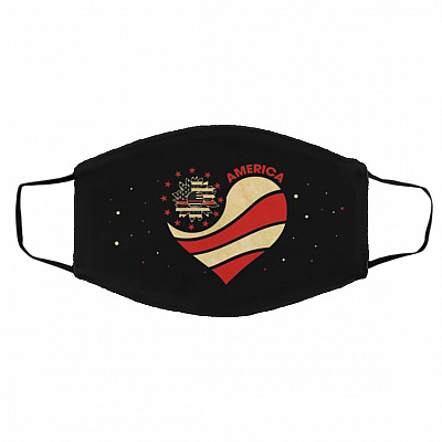 Firefighter mask, Black, Cloth Face Cover – Medium/Large