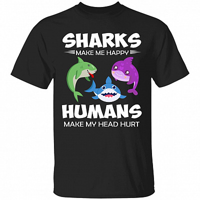 Shark Tshirt, Black, Unisex T-Shirt