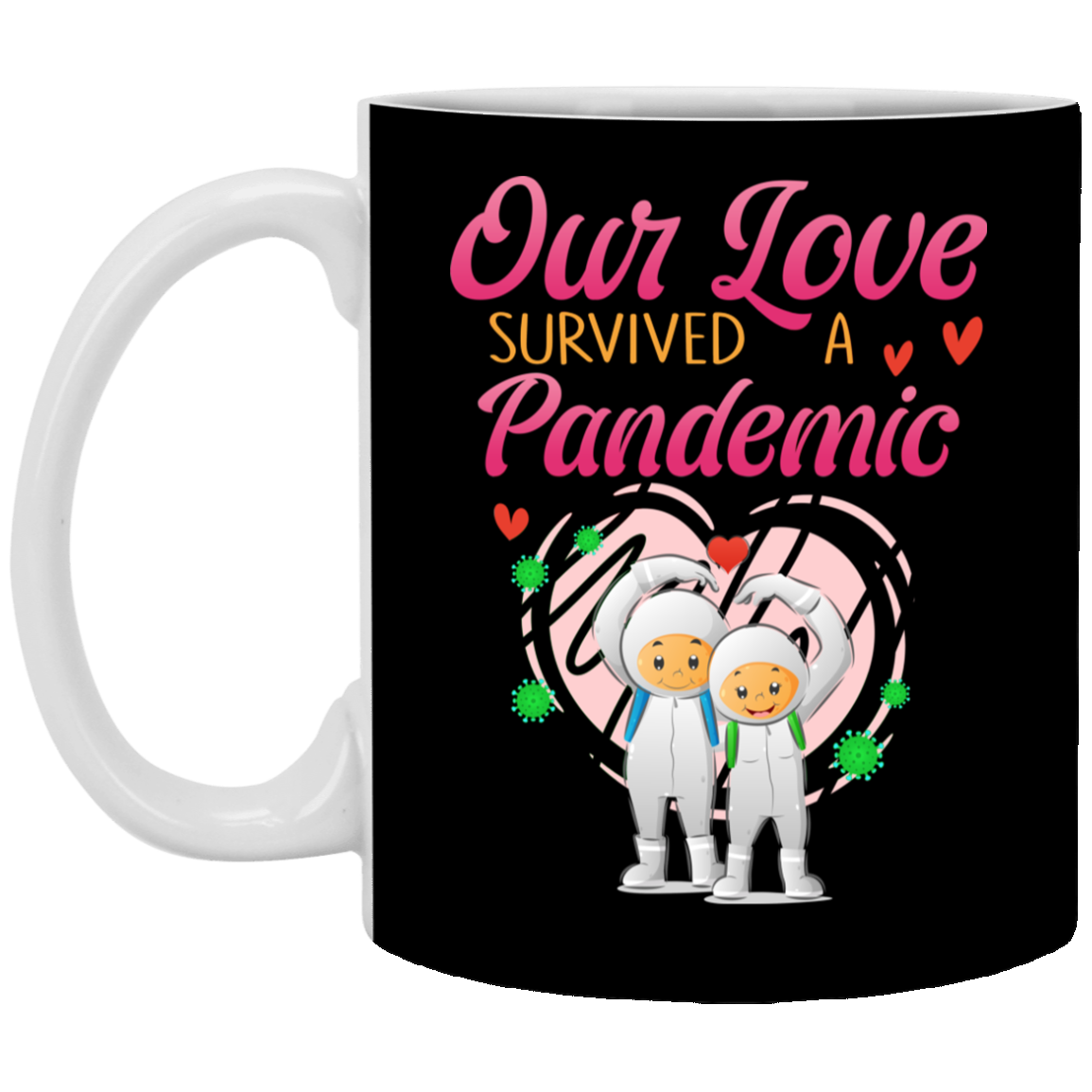 Our Love Survived A Pandemic Coffee Mug - Beer Stein - Water Bottle - Color Changing Mug - Couple Quarantined Mug, Black, 11 oz. White Mug Our Love Survived A Pandemic Coffee Mug - Beer Stein - Water Bottle - Color Changing Mug - Couple Quarantined Mug, Black, 11 oz. White Mug
