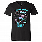 Personalized Someone I Love, Black, V-Neck T-Shirt