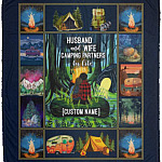 Personalized Husband And Wife, White, Cozy Plush Fleece Blanket - 50x60