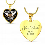 Mommy's Girl I Used To Be Her Angel Now She Is Mine I Miss You Heart Pendant Necklace - Heart Luxury Necklace (Gold Plated)