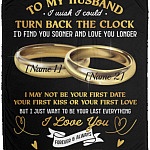 Personalized Couple Rings, White, Cozy Plush Fleece Blanket - 50x60