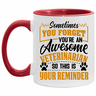 Sometimes You Forgot, White/Red, 11 oz. Accent Mug