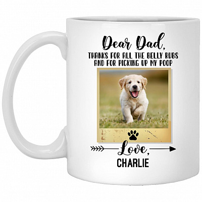 Personalized Photo Dear Dad, White, 11 oz. White Mug