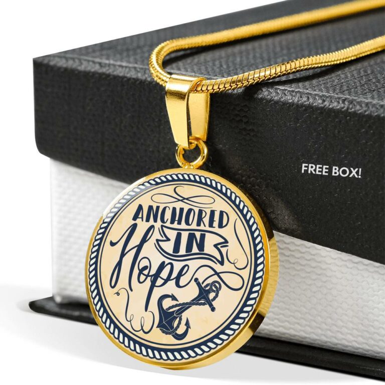 Anchored In Hope Circle Pendant Necklace - Circle Luxury Necklace (Gold Plated)