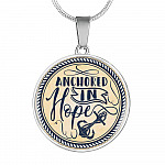 Anchored In Hope Circle Pendant Necklace - Circle Luxury Necklace (Silver)