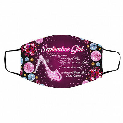 September Girl Hated By Many, White, Cloth Face Cover – Medium/Large