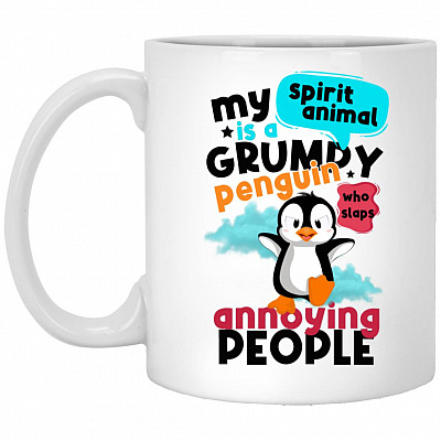 My Spirit Animal Is A Grumpy, White, 11 oz. White Mug