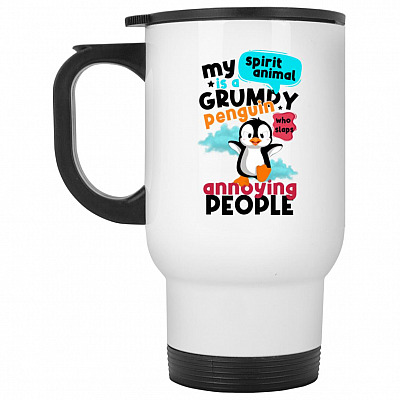 14 oz. White Travel Mug