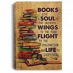 Books Give A Soul To The Universe Wings To The Mind Flight To The Imagination Framed Canvas - Unframed Poster - Love Book Home Decor, White, 0.75'' Framed Canvas