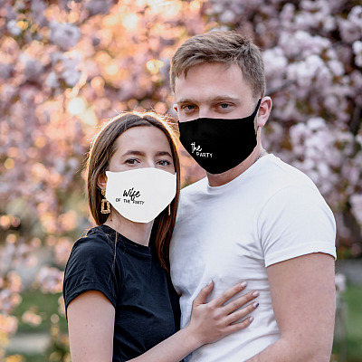 Alternative view of Wife of The Party - The Party Masks For Wedding - Bride And Groom Mask Reusable Cloth Face Mask Cover