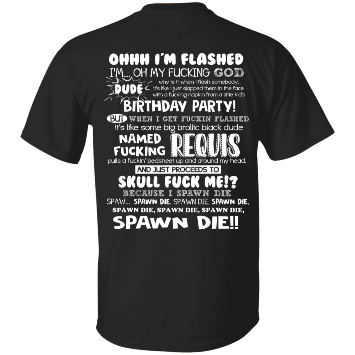 Rage Moment Warzone Print On Back Only - Plain Front T-Shirt - Spawn Die T- Shirt, Black, Unisex T-Shirt