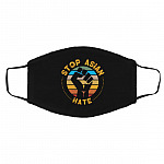 stop asian hate, Black, Cloth Face Cover – Medium/Large