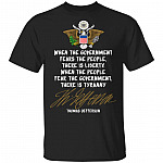 Thomas Jefferson Liberty Tyranny 2nd Second Amendment Rights Patriotic American T-shirt, Black, Unisex T-Shirt