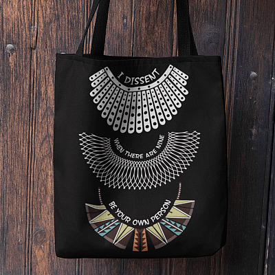 Alternative view of Ruth Bader Ginsburg Feminist All Over Print Tote Bag - RBG Women History Month Shoulder Bag