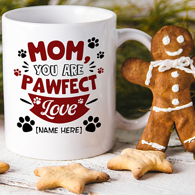 Alternative view of Personalized You Are Pawfect Dog Mom Mother's Day Gift Coffee Mug - Beer Stein - Water Bottle