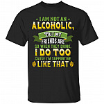 Alcoholic Shirt, Black, Unisex T-Shirt
