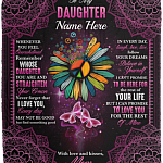 Personalized to My Daughter Whenever You Feel Overwhelmed - Gift from Mom Fleece Blanket - Mink Sherpa Blanket, White, Cozy Plush Fleece Blanket - 50x60