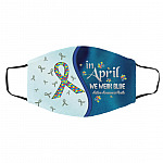Blue April, White, Cloth Face Cover – Medium/Large