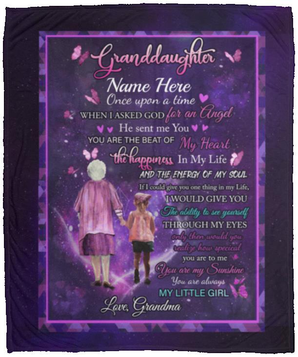 Personalized to My Granddaughter, White, Cozy Plush Fleece Blanket - 50x60 Personalized to My Granddaughter, White, Cozy Plush Fleece Blanket - 50x60