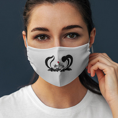 Alternative view of Pepe Le Pew Washable Reusable Custom Printed Cloth Face Mask