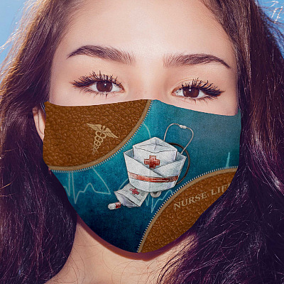 Alternative view of Nurse Life Washable Reusable Custom Printed Cloth Face Mask