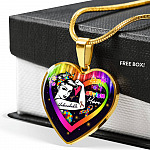 Proud Strong Autism Mom Unbreakable Heart Pendant Necklace – Autism Warrior Mom Pride Heart Necklace - Heart Luxury Necklace (Gold Plated)