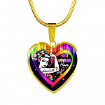 Proud Strong Autism Mom Unbreakable Heart Pendant Necklace – Autism Warrior Mom Pride Heart Necklace - Heart Luxury Necklace (Gold Plated)