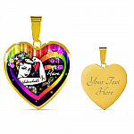 Proud Strong Autism Mom Unbreakable Heart Pendant Necklace – Autism Warrior Mom Pride Heart Necklace - Heart Luxury Necklace (Gold Plated)