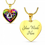 Proud Strong Autism Mom Unbreakable Heart Pendant Necklace – Autism Warrior Mom Pride Heart Necklace - Heart Luxury Necklace (Gold Plated)