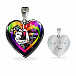 Proud Strong Autism Mom Unbreakable Heart Pendant Necklace – Autism Warrior Mom Pride Heart Necklace - Heart Luxury Necklace (Silver)