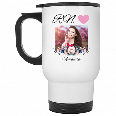 14 oz. White Travel Mug