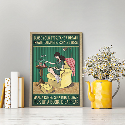Alternative view of Close Your Eyes Take A Breath Pick Up A Book Disappear Gallery Wrapped Framed Canvas Prints - Unframed Poster