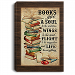 Books Give A Soul To The Universe Wings To The Mind Life To Everything Framed Canvas - Unframed Poster, White, 0.75'' Framed Canvas Books Give A Soul To The Universe Wings To The Mind Life To Everything Framed Canvas - Unframed Poster, White, 0.75'' Framed Canvas