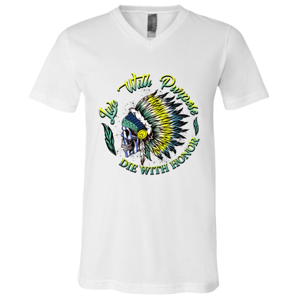 Live With Purpose Tshirt, White, V-Neck T-Shirt