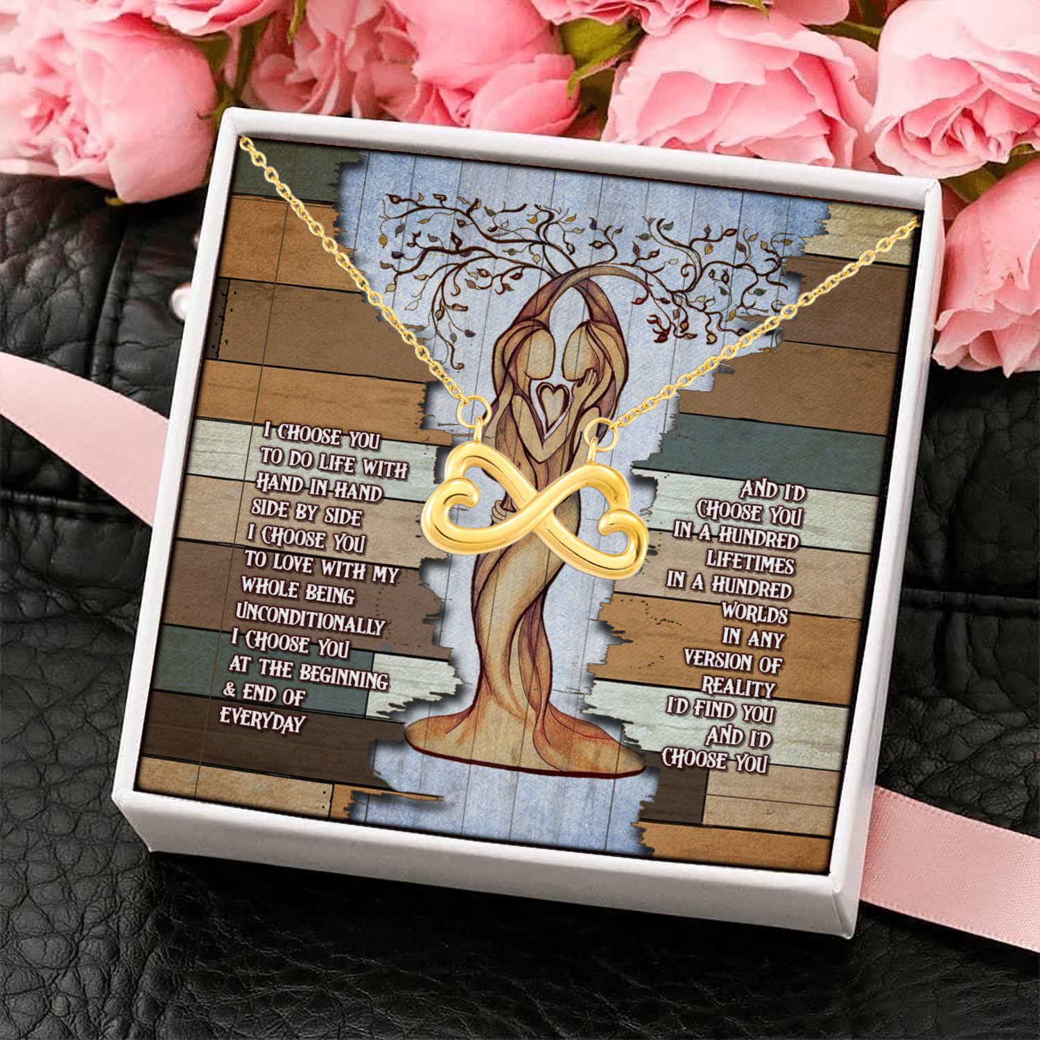 5O. I Choose You Infinity Heart Necklace (Gold) 4