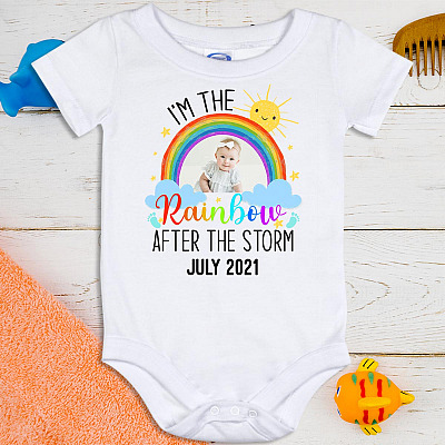 Alternative view of Custom Photo Im the Rainbow After the Storm Family Gift Baby Onesie - Toddler Baby Infant Bodysuit