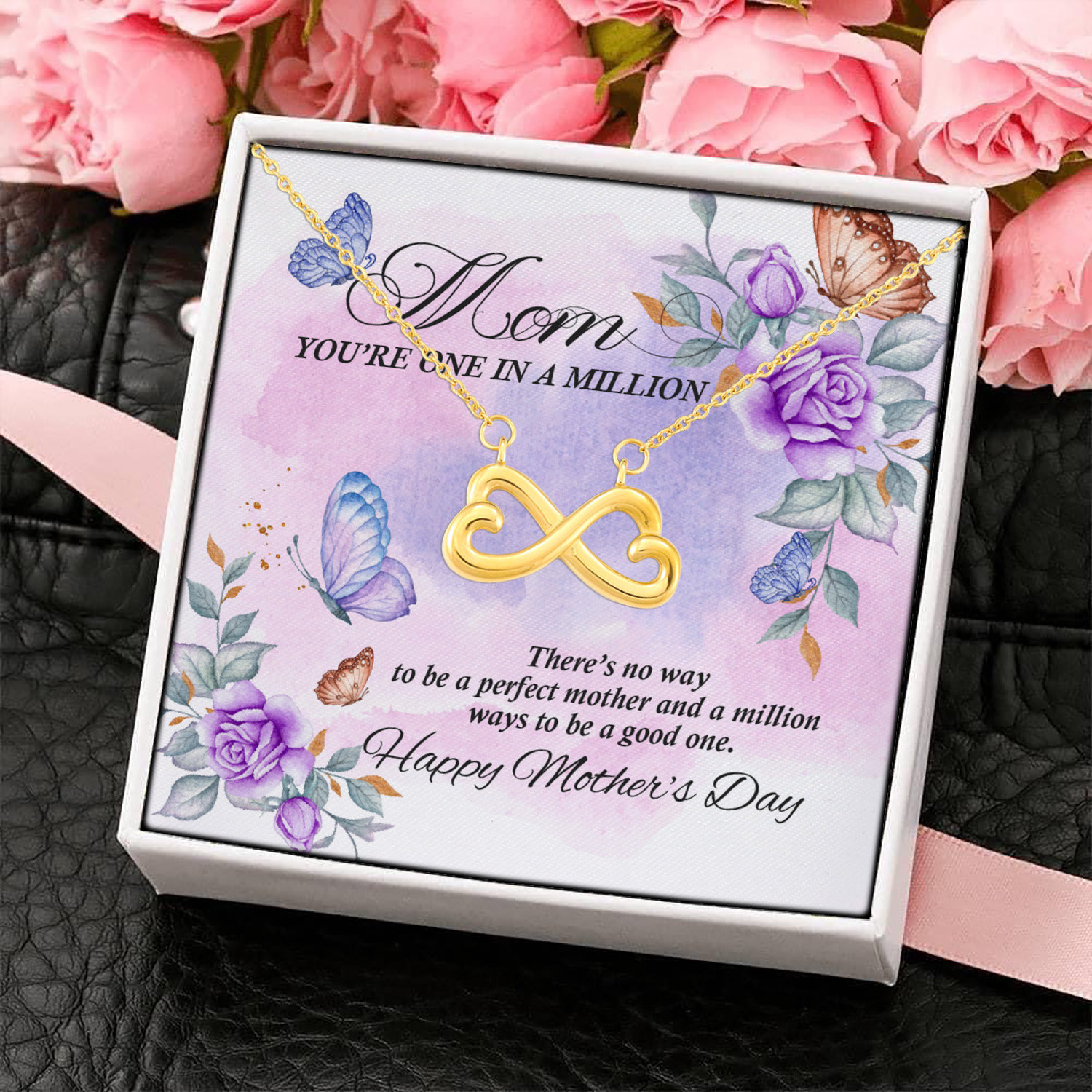 3O. One In A Million(5) Infinity Heart Necklace (Gold) 4