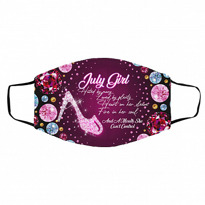 July Girl Hated, White, Cloth Face Cover – Medium/Large