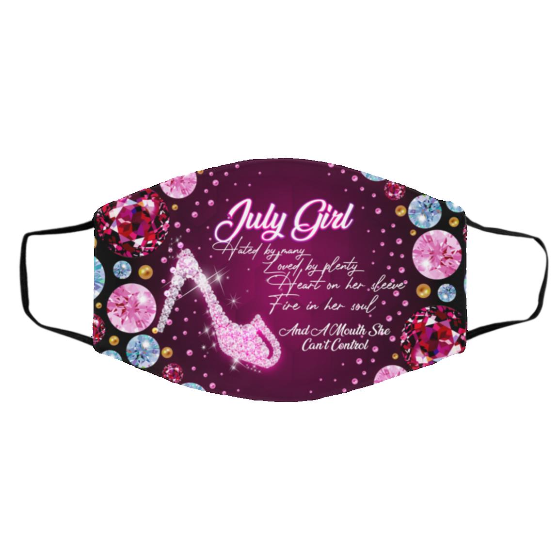 July Girl Hated, White, Cloth Face Cover – Medium/Large July Girl Hated, White, Cloth Face Cover – Medium/Large